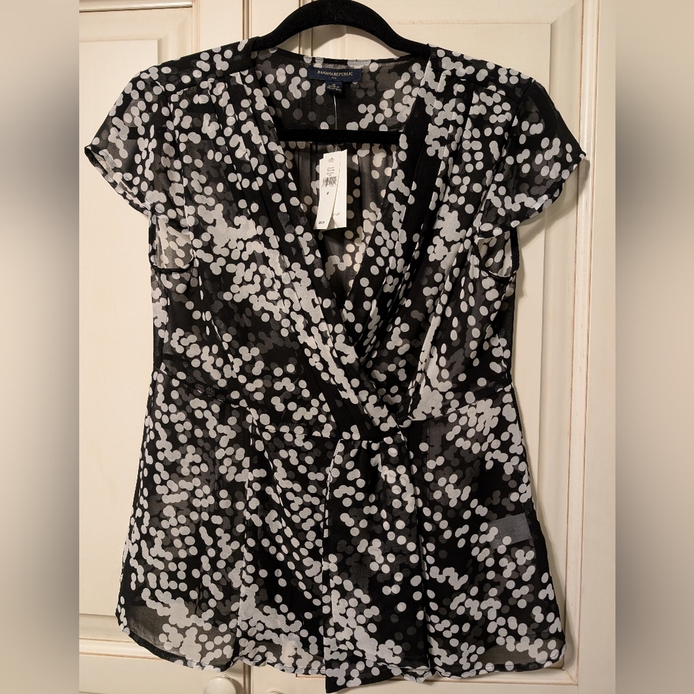 Banana Republic Sheer Wrap Blouse NWT